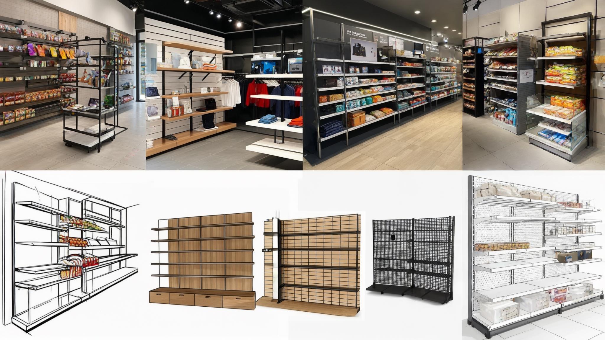 AI generated image: Tipos de Estantes o Estanterías para Tiendas